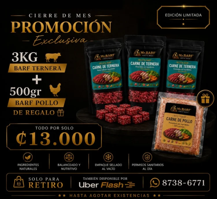 Paquete Cierre Mes 3 kg Ternera + 500 gr Pollo